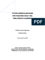 Curriculum Guide For Teaching Adult ESL Preliterate Learners