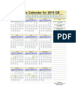 Islamic Calender 2013