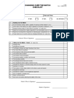 f048 Changing Over The Watch Checklist