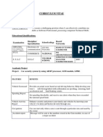 Curriculum Vitae: National Ves High School