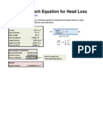 Darcy-Weisbach Equation For Head Loss in A Pipe: Parameters