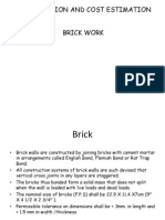 Specification and Cost Estimation Brick Work