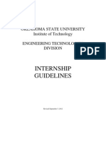 Internship Guidelines: Oklahoma State University Institute of Technology Engineering Technologies Division