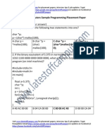 Thompson Reuters Sample Programming Placement Paper Level1