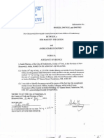 July 16, 2012, Affidavit of Service upon Jocelyn Colburne, Crown Prosecutors Office Fredericton New Brunswick Canada, of a Notice of Application and supporting Affidavit Challenging Jurisdiction of the Court and demanding dismissal of Charges. Andre Murray is falsely accused, charged with Criminal Charge of Assault upon Neil Rodgers, unlawfully, under duress, forced to sign an undertaking, then falsely accused, charged with Breach of Undertaking by the Fredericton Police Force.