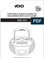 Daewoo SW-351 Portable Radio CD Cassette SM