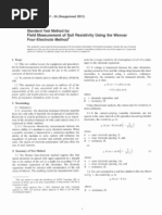 ASTM G57-06 (R2012) Standard Test Method For Field Measurement of Soil Resistivity Using The Wenner Four-Electrode Method