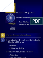 Structured and Project Finance: Lessons For African Projects Name of Conference September 30, 2004