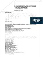 9.creating A New Forms and Controls During Runtime: Coding
