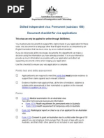 Au Visa Clause 189 Checklist