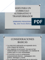 Bases para Un Curriculo Alternativo y Transformador