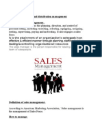 Introduction To Sales and Distribution Management