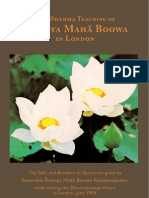 The Dhamma Teaching of Acariya Maha Boowa in London