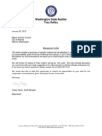 Washington State Auditor Management Letter To The City of Monroe