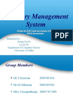 Inventory Management System: Submitted By:-Group No-04 Level-3G Department of Computer Science University of Jaffna