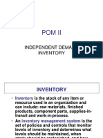 Pom Ii: Independent Demand Inventory