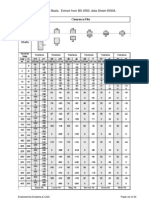 Selected ISO Fits - Hole Basis. Extract From BS 4500, Data Sheet 4500A