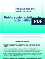 Externalities and The Environment: Public Sector Solutions To Externalities