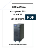 Accupower TN2 6-10kVA On-Line UPS User Manual