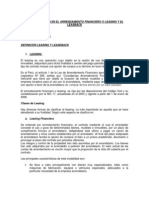 Análisis de La Depreciacion en El Contrato Arrendamiento Financiero y Leaseback