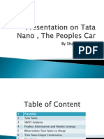 Presentation On Tata Nano, The Peoples Car