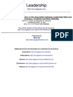 The Impact of Goal Orientation On The Association Between Leadership Style and FOLLOWER Performance Creativity and Work Attitudes