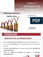 Analisis de Costos de Obras. Metodos de Estimacion