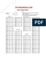 Answer Sheet TOEFL 1