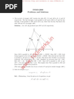 Inmo-Sol-2000 Previous Year Question Papers of Indian National Mathematical Olympiad (INMO) With Solutions