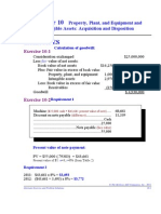 Exercises: Property, Plant, and Equipment and Intangible Assets: Acquisition and Disposition