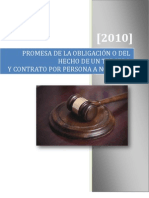 Promesa de La Obligacion o Del Hecho de Un Tercero y Contrato Por Persona A Nombrar