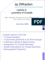 X-Ray Diffraction: Geometry of Crystals