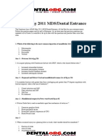 AIIMS May 2011 MDS Entrance Question Paper