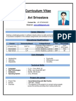 Curriculum Vitae: Avi Srivastava