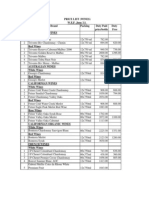 SV Price List