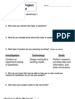 Science Fair Planning Sheets