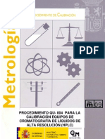 Calibracion de Un Cromatografo e HPLC