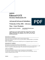 Edexcel GCE: Wednesday 24 May 2006 Time: 1 Hour 30 Minutes