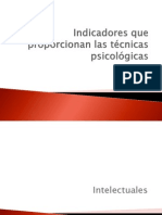 Indicadores Que Proporcionan Las Técnicas Psicológicas