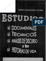 Estudios Documentales, Teoricos, Analisis de Discurso y Las