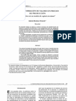 La Transformación de Valores en Precios de Producción, Mendoza