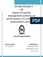 Capstone Project ON Impact of Quality Management Systems On Performance of A Company (Automobile Sector)