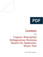 16 Vapour Absorption Refrigeration Systems Based On Ammonia-Water Pair