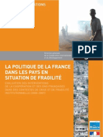 (DgCiD N°103) La Politique de La France Dans Les Pays en Situation de Fragilité. (... ) 2000-2007