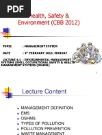 Health, Safety & Environment (CBB 2012)