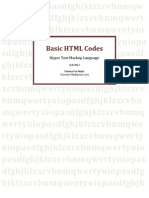 Basic HTML Codes: Hyper Text Markup Language