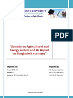 Subsidy On Agriculture and Energy Sector in Bangladesh