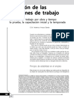 Duración de Las Relaciones de Trabajo. Contratos de Trabajo Por Obra y Tiempo, La Prueba, La Capacitación Inicial y La Temporada