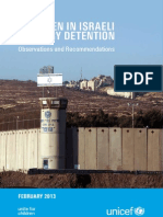 UNICEF Report: Palestinian Children in Israeli Military Detention