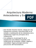 Arquitectura Moderna. Antecedentes y Evolucion